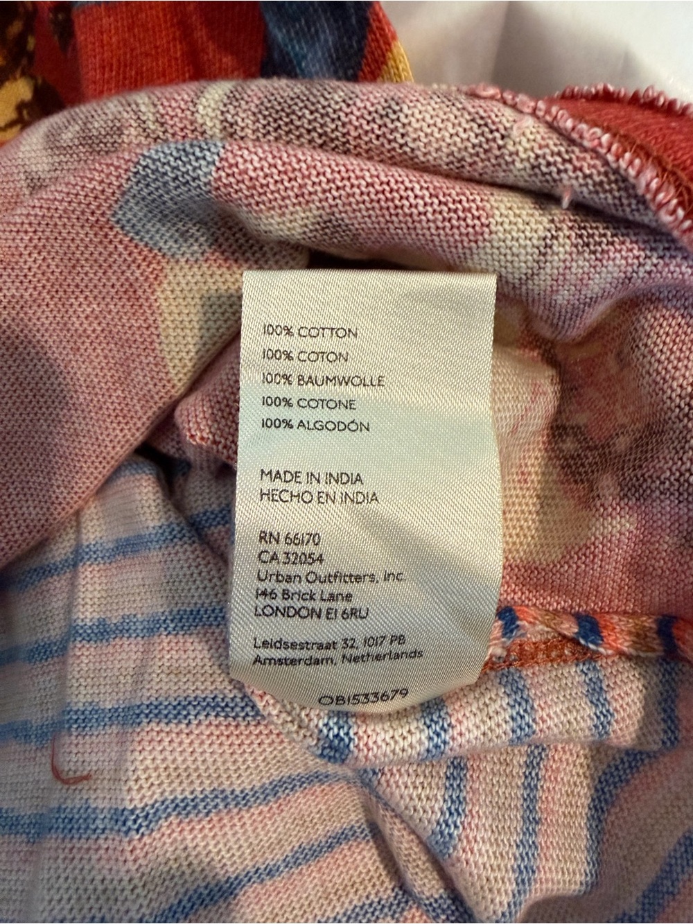 WE THE FREE Mash Up cotton lightweight long sleeve raw hem boho eclectic fun - Picture 8 of 8